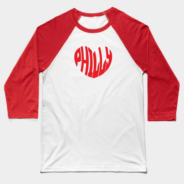 Heart Philly Baseball T-Shirt by MAS Design Co